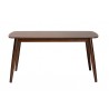 Baxton Studio Flora Mid-Century Modern Walnut Brown Finished Wood Dining Table - Front Angle