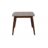 Baxton Studio Flora Mid-Century Modern Walnut Brown Finished Wood Dining Table - Side Angle