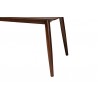 Baxton Studio Flora Mid-Century Modern Walnut Brown Finished Wood Dining Table - Base Closeup Angle