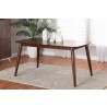 Baxton Studio Flora Mid-Century Modern Walnut Brown Finished Wood Dining Table - Lifestyle