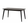 Baxton Studio Flora Mid-Century Modern Black Finished Wood Dining Table - Front Side Angle