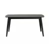 Baxton Studio Flora Mid-Century Modern Black Finished Wood Dining Table - Front Angle - Baxton Studio Flora Mid-Century Modern Black Finished Wood Dining Table - Front Angle