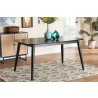 Baxton Studio Flora Mid-Century Modern Black Finished Wood Dining Table - Lifestyle