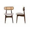Baxton Studio Tarana Mid-Century Modern Grey Fabric and Walnut Brown Finished Wood 2-Piece Dining Chair Set - Front and Side Angle - Baxton Studio Tarana Mid-Century Modern Grey Fabric and Walnut Brown Finished Wood 2-Piece Dining Chair Set - Front and Side Angle