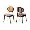 Baxton Studio Darrion Mid-Century Modern Grey Fabric and Walnut Brown Finished Wood 2-Piece Dining Chair Set - Front Side and Back Side Angle - Baxton Studio Darrion Mid-Century Modern Grey Fabric and Walnut Brown Finished Wood 2-Piece Dining Chair Set - Front Side and Back Side Angle