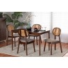 Baxton Studio Darrion Mid-Century Modern Grey Fabric and Walnut Brown Finished Wood 5-Piece Dining Set - Lifestyle