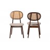 Baxton Studio Darrion Mid-Century Modern Grey Fabric and Walnut Brown Finished Wood 2-Piece Dining Chair Set - Front and Back Angle