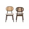 Baxton Studio Darrion Mid-Century Modern Grey Fabric and Walnut Brown Finished Wood 2-Piece Dining Chair Set - Front and Back Angle - Baxton Studio Darrion Mid-Century Modern Grey Fabric and Walnut Brown Finished Wood 2-Piece Dining Chair Set - Front and Back Angle