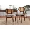 Baxton Studio Darrion Mid-Century Modern Grey Fabric and Walnut Brown Finished Wood 2-Piece Dining Chair Set - Lifestyle - Baxton Studio Darrion Mid-Century Modern Grey Fabric and Walnut Brown Finished Wood 2-Piece Dining Chair Set - Lifestyle