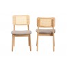 Baxton Studio Dannon Mid-Century Modern Grey Fabric and Natural Oak Finished Wood 2-Piece Dining Chair Set - Front and Back Angle
