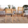 Baxton Studio Dannon Mid-Century Modern Grey Fabric and Natural Oak Finished Wood 2-Piece Dining Chair Set - Lifestyle