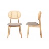 Baxton Studio Darrion Mid-Century Modern Grey Fabric and Natural Oak Finished Wood 2-Piece Dining Chair Set - Front and Side Angle
