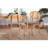 Baxton Studio Darrion Mid-Century Modern Grey Fabric and Natural Oak Finished Wood 2-Piece Dining Chair Set - Lifestyle