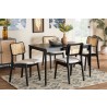 Baxton Studio Dannon Mid-Century Modern Cream Fabric and Black Finished Wood 5-Piece Dining Set - Lifestyle