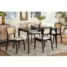 Baxton Studio Dannon Mid-Century Modern Cream Fabric and Black Finished Wood 5-Piece Dining Set - Lifestyle - Baxton Studio Dannon Mid-Century Modern Cream Fabric and Black Finished Wood 5-Piece Dining Set - Lifestyle