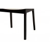 Baxton Studio Dannon Mid-Century Modern Cream Fabric and Black Finished Wood 7-Piece Dining Set  - Seat in Closeup Base Angle