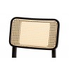Baxton Studio Dannon Mid-Century Modern Cream Fabric and Black Finished Wood 2-Piece Dining Chair Set - Seat Closeup Top Angle