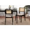 Baxton Studio Dannon Mid-Century Modern Cream Fabric and Black Finished Wood 2-Piece Dining Chair Set - Lifestyle - Baxton Studio Dannon Mid-Century Modern Cream Fabric and Black Finished Wood 2-Piece Dining Chair Set - Lifestyle