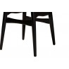 Baxton Studio Tarana Mid-Century Modern Cream Fabric and Black Finished Wood 2-Piece Dining Chair Set - Seat Base Angle