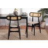 Baxton Studio Tarana Mid-Century Modern Cream Fabric and Black Finished Wood 2-Piece Dining Chair Set - Lifestyle