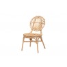 Baxton Studio Iris Modern Bohemian Natural Brown Rattan Dining Chair - Front Side Angle