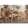 Baxton Studio Iris Modern Bohemian Natural Brown Rattan 5-Piece Dining Set - Lifestyle