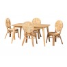 Baxton Studio Carita Modern Bohemian Natural Brown Rattan 5-Piece Dining Set - Set in Front Side Angle