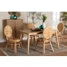 Baxton Studio Carita Modern Bohemian Natural Brown Rattan 5-Piece Dining Set - Lifestyle