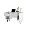 Edgar 1-Drawer Mid Century Office Desk in White