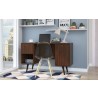 Edgar 1-Drawer Mid Century Office Desk in Dark Brown - Lifestyle