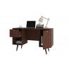 Edgar 1-Drawer Mid Century Office Desk in Dark Brown