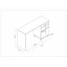 Minetta 2-Shelf Mid Century Office Desk in White - Dimensions - Minetta 2-Shelf Mid Century Office Desk in White - Dimensions