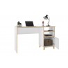 Minetta 2-Shelf Mid Century Office Desk in White - Front