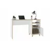 Minetta 2-Shelf Mid Century Office Desk in White - Front - Minetta 2-Shelf Mid Century Office Desk in White - Front