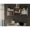 Manhattan Comfort Hampton Zig-Zag Wall Décor Shelves in Off White and Maple Cream