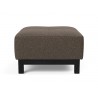 Innovation Living Grand D.E.L. Ottoman in Black Wood Legs and Kenya Taupe Fabric - Side