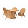 Baxton Bali and Pari Willy 5-piece Rattan Dining Set - White BG