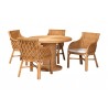 Baxton Bali and Pari Wymond 5-piece Rattan Dining Set - White BG