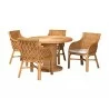 Baxton Bali and Pari Wymond 5-piece Rattan Dining Set - White BG - Baxton Bali and Pari Wymond 5-piece Rattan Dining Set - White BG