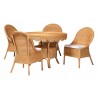 Baxton Bali and Pari Tyrone 5-piece Rattan Dining Set - White BG