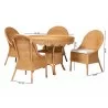 Baxton Bali and Pari Tyrone 5-piece Rattan Dining Set - With Dimensions - Baxton Bali and Pari Tyrone 5-piece Rattan Dining Set - With Dimensions