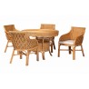Baxton Bali and Pari Tudor 5-piece Rattan Dining Set - White BG