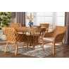 Baxton Bali and Pari Tudor 5-piece Rattan Dining Set 