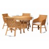 Baxton Bali and Pari Tudor 5-piece Rattan Dining Set - With Dimensions