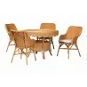 Baxton Bali and Pari Tucson 5-piece Rattan Dining Set - White BG - Baxton Bali and Pari Tucson 5-piece Rattan Dining Set - White BG