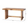 Baxton Studio Bali and Pari Biyu Suar Wood Dining Table - With Dimensions