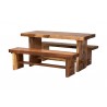 Baxton Bali and Pari Biyu Suar Wood 3-piece Dining Set - White BG
