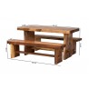 Baxton Bali and Pari Biyu Suar Wood 3-piece Dining Set - With Dimensions
