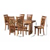 Baxton Bali and Pari Luan Suar Wood 7-piece Dining Set -With Dimensions