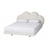 Baxton Studio Barrera Floating Platform Bed with Scalloped Headboard - Angled